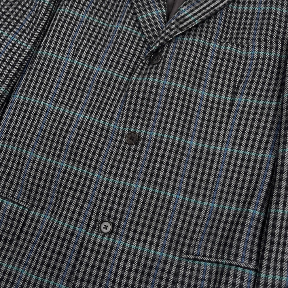 Isaia Napoli Sport Coat Mens 48L US 58L EU Plaid Surgeon Cuff Sirio G. Blazer - Picture 11 of 15